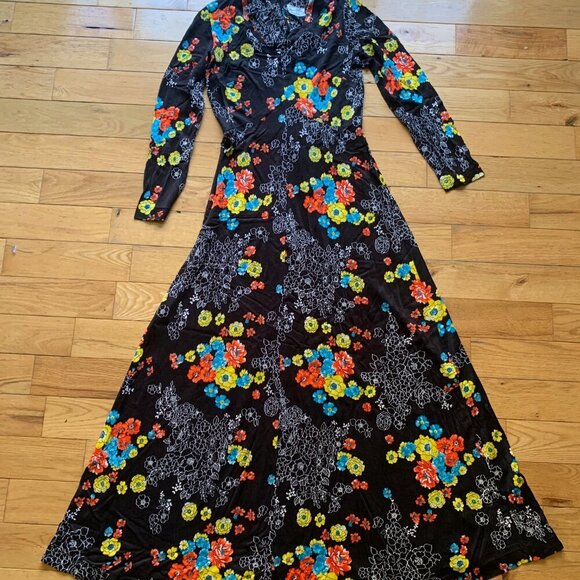Vintage Henry Allen Montreal 70s Floral Maxi Dress | Size Small-Handmade Canada - Picture 7 of 12